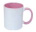 Hrnček s farebným uškom a vnútrom Ružový (pink)